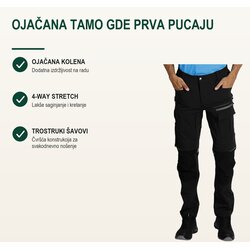 TEKTON PRO Radne pantalone Panther Pants W, Crne Cene