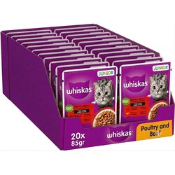 Whiskas Vlažna hrana za mačiće Junior, Piletine i govedina, 85gr, 20 komada Cene