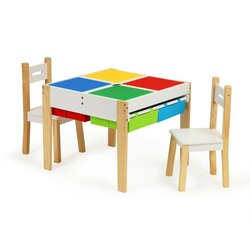 ECO TOYS miza s predalnikom in predali za igrače ter dvema stolčkoma Cene