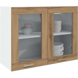  Viseći stakleni ormar Artisan hrast 80x31x60 cm izrađeno drvo Cijene