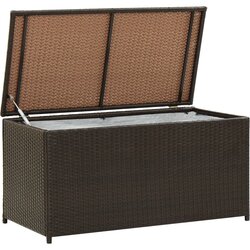 vidaXL vrtna kutija za pohranu od poliratana 100 x 50 x 50 cm smeđa Cijene
