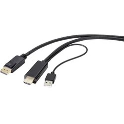 Renkforce HDMI priključni kabel 1.00 m RF-4600634 DisplayPort 1.2 crna [1x muški konektor HDMI - 1x muški konektor displayport] Cene