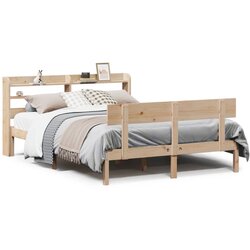 vidaXL Posteljni okvir brez vzmetnice 140x190 cm trdna borovina Cene