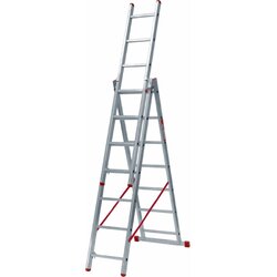 Alpos Aluminijasta večnamenska lestev 3 x 7 (delovna višina: 4,95 m, transportna dolžina: 2,01 m, nosilnost: 150 kg) Cene