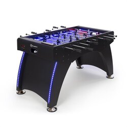 Klarfit Arrowhead, stolni nogomet, 117 x 68, LED osvjetljenje, automatsko brojanje golova, crni Cene