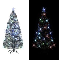 vidaXL Umjetno božićno drvce sa stalkom LED 150 cm optička vlakna Cijene