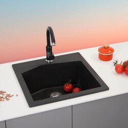Metalac granitna usadna sudopera xLinea 50 crna 500x500 ø90 Cene