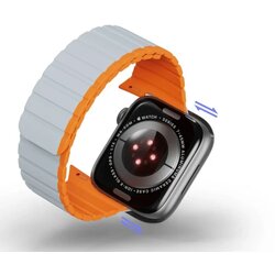 Dux ducis LD - silicone strap for Apple Watch 42/44/45mm grey/orange Cene