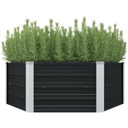 vidaXL Povišena vrtna gredica antracit 129x129x45 cm pocinčani čelik Cijene