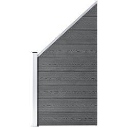 vidaXL Panel za ogradu WPC 95 x (105 - 180) cm sivi Cijene