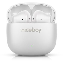 Niceboy beans 4 pop - bežične slušalice, 200 mah + 2x 30 mah, IPX4, bele Cene