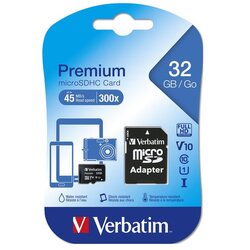 Memorijska kartica MICROSDHC VERBATIM 32GB, (C10) UHS-I, SA ADAPTEROM 44083 Cene