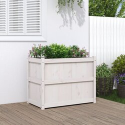 vidaXL Vrtna sadilica bijela 90 x 50 x 70 cm od masivne borovine Cijene