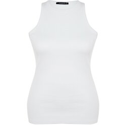 Trendyol Curve Plus Size Camisole - White - Fitted Cene