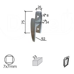 Dabel ručica za proz mini-p f1 7x7/33/26x75x8/34/92 mm Cene
