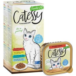 Catessy Mešano pakiranje pladnji 8 x 100 g Mešanica koščkov v omaki Cene