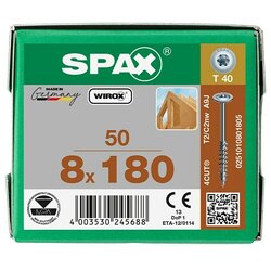 SPAX Vijak s krožnikasto glavo HI.FORCE (Ø x Do: 8 x 180 mm, Površina WIROX, T-Star plus, 50 kos) Cene