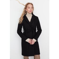 Trendyol Black BeltEd Woolly Cachet Coat Cene