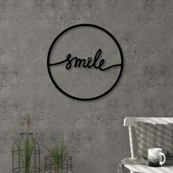 Homitis Zidna dekoracija Smile, 40x40 cm 3 mm, Crna Cijene