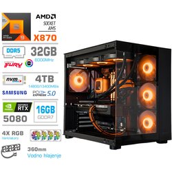 MEGA Računalnik MT S5 R9-9950X/RTX5080/32GB-DDR5/4TB/1050W/Brez OS/črna RGB + Estetski napajalni kabli [Oranžna / Črna], (5000130913) Cene