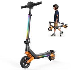 iScooter K6 otroški električni skuter, LED zaslon, nastavljiva višina, Bluetooth zvočnik, zložljiv in lahek, oranžen, (5000231670) Cene