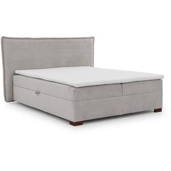 Ropez Svijetlo sivi boxspring krevet s prostorom za odlaganje 140x200 cm Lysa – Cene