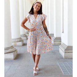 UR/CEO Purple pleated floral dress Ottavio Cijene