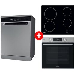 Whirlpool Mašina za pranje sudova WFO 3O32 N P X + Staklokeramička ploča AKT 8090/NE + Ugradna rerna OMSK58RU1SX Cene