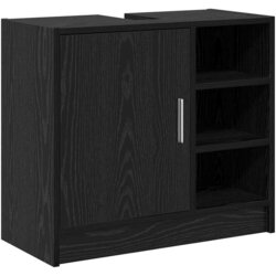 vidaXL omara pod umivalnikom Črn hrast 63x29x55 cm Inženirski les Cene