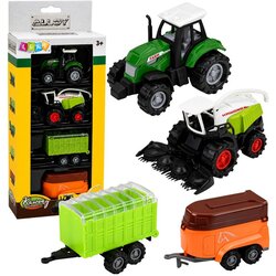 Lean Toys set poljoprivrednih vozila 4 u 1 – traktor, silažni kombajn i prikolice 1:68 Cijene