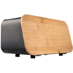 Estia posoda za kruh Bamboo Metallic s pokrovom/desko, črna Cene