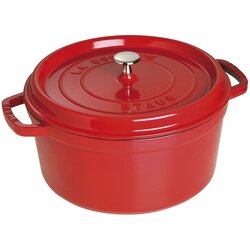 Staub La Cocotte 28cm rund, Kirsch-rot, Gusseisen Cene