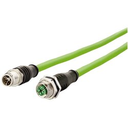 Metz Connect 142M2X12100 M12 omrežni kabel CAT6a S/FTP 10 m zelena PUR plašč, kislinsko odporen, odporen na ozon, UV odporen, primeren za verigo za sp, (20533002) Cene