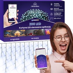 I illumination 200 LED svetlobna zavesa - hladno bela - aplikacijsko krmiljena, (22135252) Cene