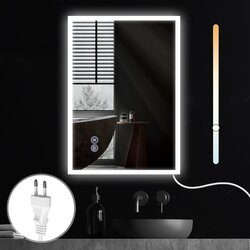 Nettlife Ogledalo z lučjo 50x70cm Stensko LED ogledalo Protieksplozijsko steklo Kopalniško ogledalo z dotikom, (22149691) Cene
