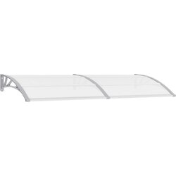 vidaXL Nadstrešek za vrata siv in prozoren 240x80 cm PC, (20609994) Cene