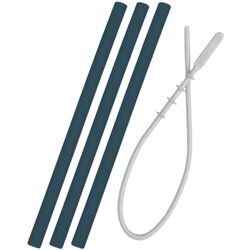 Minikoioi ostali pripomočki za hranjenje FLEXI silikonska slamica 3/1 in ščetka deep blue Cene