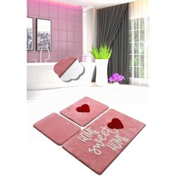  Home sweet - pink pink acrylic bathmat set (3 pieces) Cene