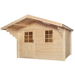 KIEHNHOLZ Vrtna hiška Stockholm 3 (Zunanje dimenzije vključno s strešnim previsom (Š x G): 340 x 393 cm, Les, Rjava) Cene