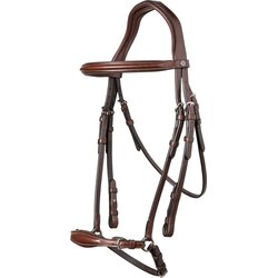 Trust Equestrian Uzda Barcelona, ​​​​hanoverska oglavka, rjava/srebrna - Full Cene