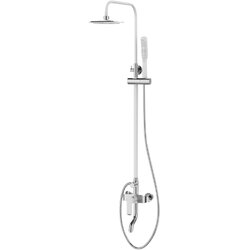 AQUAART pršni set z nadglavno prho toskana (bela/krom, 22 cm, z armaturo z izlivom, višina 160 cm) Cene