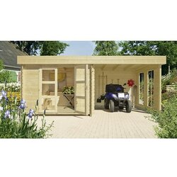 KIEHNHOLZ Vrtna hiška Esbjerg 485 (Zunanje dimenzije vključno s strešnim previsom (Š x G): 423 x 232 cm, Les, Rjava) Cene