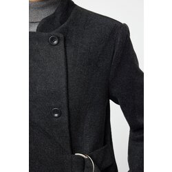 Trendyol Anthracite Belted Double Breasted Regular Wool Long Topcoat Formed Lined Coat Cijene