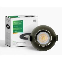DOWNLIGHT LED 9W 800LM 3CCT 3000K-4000K-6500K crni Green Tech Cene