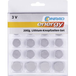 Conrad energy 20-delni komplet litijevih gumbnih baterij 650675 (20430537) Cene