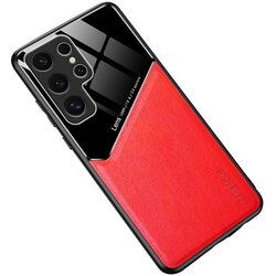 Leather Coated maska za Samsung Galaxy S25 Ultra - Red Cene