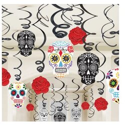 Amscan Okrasne spirale Dia de los Muertos Cene