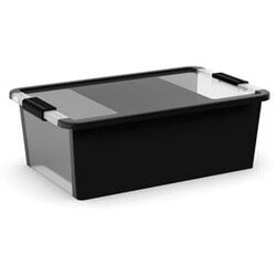 Kis Crna plastična kutija za pohranu s poklopcem 55x35x19 cm Bi-Box M – Cene