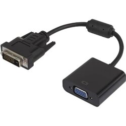 Renkforce DVI / VGA Adapter [1x Muški konektor DVI, 24 + 1 pol - 1x Ženski konektor VGA] Crna s feritnom jezgrom, pozlaćeni kontakti Renkf Cene