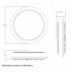  led plafonjera CDLED24 24/20/16W 3000/4000/6500K IP65 crna Cene
